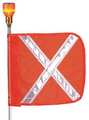 Checkers Warning Whip, HD, 10 Ft, X Flag and Socket FS10XL-O