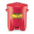 Eagle Mfg Oily Waste Can, 14 Gal., Poly, Red 937FL