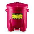 Eagle Mfg Oily Waste Can, 6 Gal., Poly, Red 933FL