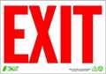 Zing EXIT Sign, Red on White, 7X10", Plastic 1077