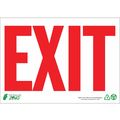 Zing EXIT Sign, Red on White, 10X14", Aluminum 2077A