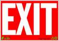 Zing EXIT Sign, White on Red, 7X10", Plastic 1078