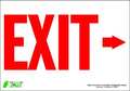 Zing Exit Sign, English, 10" W, 7" H, Polyester, White 1081S