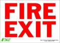 Zing Fire Exit Sign, 10 in Height, 14 in Width, Polyester, Horizontal Rectangle, English 2079S