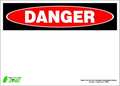Zing Danger Sign, 14" W, 10" H, English, Polyester, White, Thickness: 0.025" 2088S