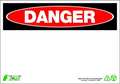 Zing Danger Sign, 10" W, 7" H, English, Plastic, White, Thickness: 0.065" 1088