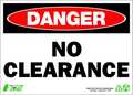 Zing DANGER Sign, No Clearance, 10X14" Aluminum, 2116A 2116A