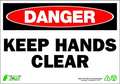 Zing Danger Sign, 7 in Height, 10 in Width, Plastic, Rectangle, English 1119