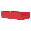 Akro-Mils 20 lb Shelf Storage Bin, Plastic, 8 3/8 in W, 4 in H, 17 7/8 in L, Red 30158RED