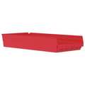 Akro-Mils 20 lb Shelf Storage Bin, Plastic, 11 1/8 in W, 4 in H, 23 5/8 in L, Red 30174RED