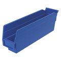 Zoro Select 7 lb Shelf Storage Bin, Plastic, 2 3/4 in W, 4 in H, 11 5/8 in L, Blue 30110BLUEBLANK
