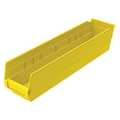 Akro-Mils 15 lb Shelf Storage Bin, Plastic, 4 1/8 in W, 4 in H, 17 7/8 in L, Yellow 30128YELLO