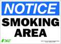 Zing Notice No Smoking Sign, 10" H, 14 in W, Polyester, Horizontal Rectangle, English, 2135S 2135S