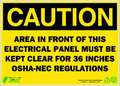 Zing CAUTION Sign, Electrical Panel, 10X14", AL 2145A