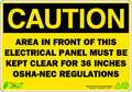 Zing CAUTION Sign, Electrical Panel, 7X10" 1145