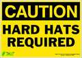 Zing CAUTION Sign, Hard Hat Required, 10X14", Thickness: 0.025" 2149S