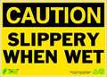 Zing Caution Sign, 10" H, 14" W, Plastic, Rectangle, English, 2158 2158