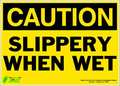Zing Caution Sign, 10" H, 14" W, Polyester, Rectangle, English, 2158S 2158S
