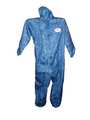 Viroguard Hooded Chemical Resistant Coveralls, 25 PK, Blue, Microporous Laminate, Zipper 2407-M