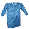 Viroguard ViroGuard®, Blue Lab Coat, Elastic Wrist, 4XL, Blue, 44-1/2" L, PK50 2425-4XL