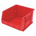 Akro-Mils 75 lb Hang & Stack Storage Bin, Plastic, 16 1/2 in W, 11 in H, 18 in L, Red 30270RED