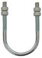 Zoro Select Round U-Bolt, 7/8"-9, 14 1/8 in Wd, 17 5/16 in Ht, Plain Stainless Steel U17277.087.1400