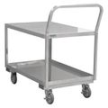 Zoro Select Utility Cart, Stainless Steel, Raised, 2 Shelves, 1,200 lb SLDO16243625PU