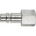 Zoro Select Coupler Plug, FNPT, 1/4, Steel, PK2 5ZLR0