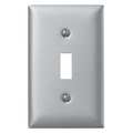 Hubbell Toggle Opening Wall Plates and Box Cover, Number of Gangs: 1 Aluminum, Brushed Finish, Silver SA1