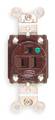 Hubbell Receptacle, 15 A Amps, 125V AC, Flush Mount, Single Outlet, 5-15R, Brown HBL8210