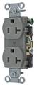 Hubbell 20A Duplex Receptacle 125VAC 5-20R GY CR20GRY