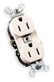 Hubbell 15A Duplex Receptacle 125VAC 5-15R WH CR15WHI