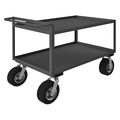Zoro Select Utility Cart with Lipped Metal Shelves, Steel, Flat, 2 Shelves, 1,500 lb RSCR304838ALU10SPN95