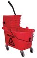 Tough Guy 8 3/4 gal Tough Guy Side Press Mop Bucket and Wringer, Black/Gray/Red, Polypropylene 5CJH7