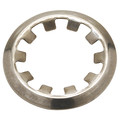 Zoro Select External Self-Locking Push-On Retaining Ring, Stainless Steel Plain Finish, 3/8 in Shaft Dia, 5 PK TX-37SS