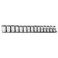 Proto 1/2" Drive Socket Set Metric 15 Pieces 10 mm to 24 mm , Full Polish J54206