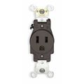 Leviton Receptacle, 15 A Amps, 125VAC, Single Outlet, 5-15R, Ivory 5261-I