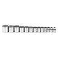 Proto 3/8" Drive Socket Set SAE 13 Pieces 1/4 in to 1 in , Full Polish J52124