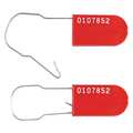 Partners Brand Wire Padlock Seals, 2 1/2", Red, 1000/Case SE1023R