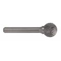 Cle-Line Carbide Bur, 1853 SD-51 CLE-SD Ball Shaped Bur Double Cut 6.35mmx3mm Hardened Steel Shank C17411