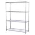 Akro-Mils Wire Shelving Unit, 18"D x 48"W x 63"H, 4 Shelves, Chrome AWS631848SU