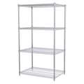 Akro-Mils Wire Shelving Unit, 24"D x 36"W x 63"H, 4 Shelves, Chrome, Width: 36" AWS632436SU