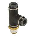 Smc DOT Fitting, Male Run Tee, 1/4", 1/8" NPT KV2Y07-34S