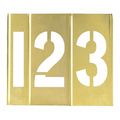 Partners Brand Brass Stencils, Number Only, 3", Brass, 15/Case STBN30