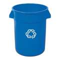 Rubbermaid Commercial Brute Recycling Container, 32 gal., Blue, Blue, Plastic RUB141CBLU