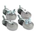 Partners Brand Caster Set for Roll Storage System, Gray, 4/Set WS1005