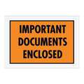 Tape Logic Tape Logic® "Important Documents Enclosed" Envelopes, 5 1/4" x 7 1/2", Orange, 1000/Case PL421