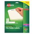 Avery Dennison White Removable File Folder Labels, Pk750 8066
