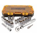 Dewalt 1/2" Drive Combination Socket Set, SAE/Metric, 23 pcs DWMT73813