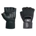 Partners Brand Mesh Material Handling Fingerless Gloves w/ Wrist Strap, Medium, Black, 2 Pairs/Case GLV1015M